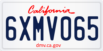 CA license plate 6XMV065