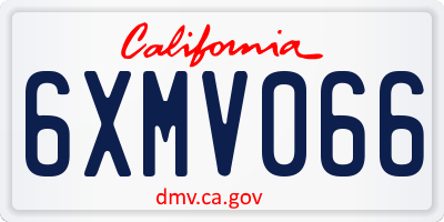 CA license plate 6XMV066