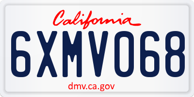 CA license plate 6XMV068
