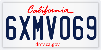 CA license plate 6XMV069