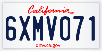 CA license plate 6XMV071
