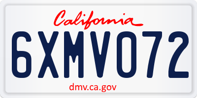 CA license plate 6XMV072