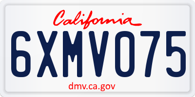 CA license plate 6XMV075