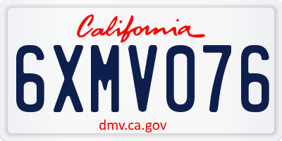 CA license plate 6XMV076