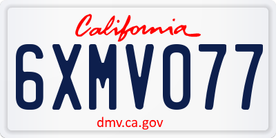 CA license plate 6XMV077