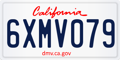 CA license plate 6XMV079