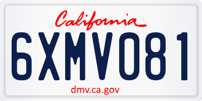 CA license plate 6XMV081