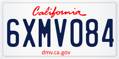 CA license plate 6XMV084