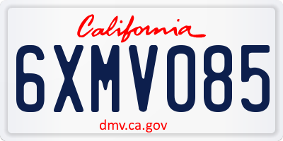 CA license plate 6XMV085