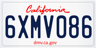 CA license plate 6XMV086