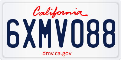 CA license plate 6XMV088