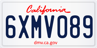 CA license plate 6XMV089