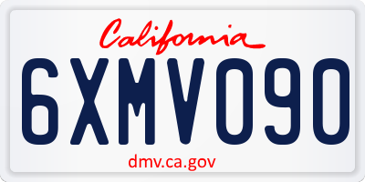 CA license plate 6XMV090