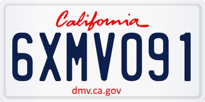 CA license plate 6XMV091