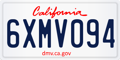 CA license plate 6XMV094