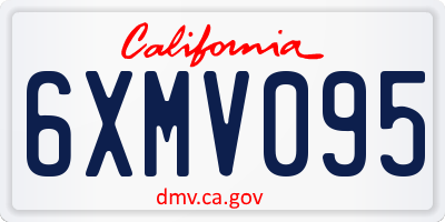 CA license plate 6XMV095