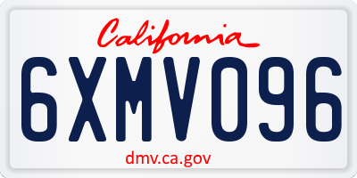 CA license plate 6XMV096