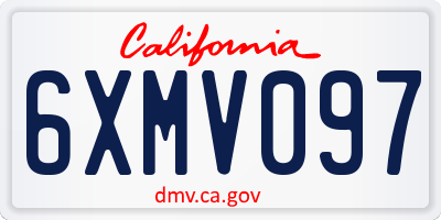 CA license plate 6XMV097