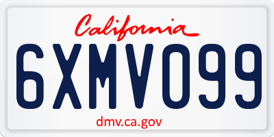 CA license plate 6XMV099