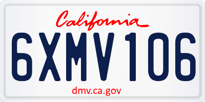 CA license plate 6XMV106