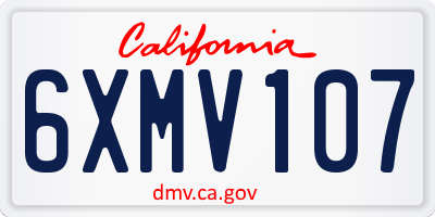 CA license plate 6XMV107