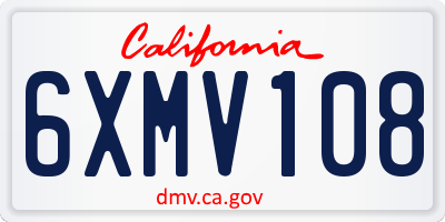CA license plate 6XMV108
