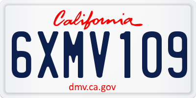 CA license plate 6XMV109