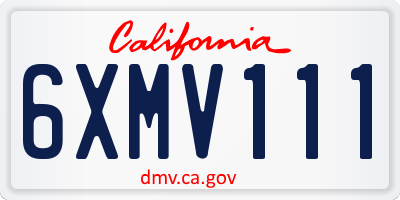CA license plate 6XMV111