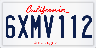 CA license plate 6XMV112