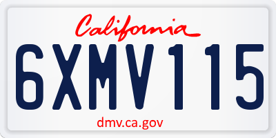 CA license plate 6XMV115