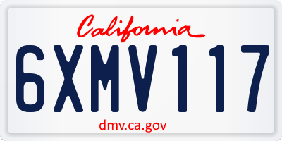 CA license plate 6XMV117
