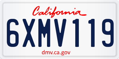 CA license plate 6XMV119