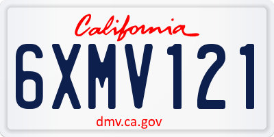 CA license plate 6XMV121