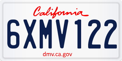 CA license plate 6XMV122