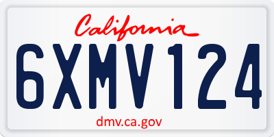 CA license plate 6XMV124