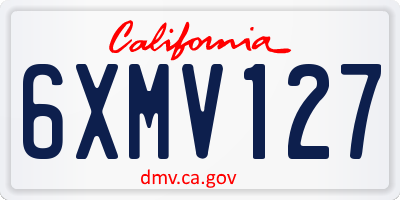 CA license plate 6XMV127