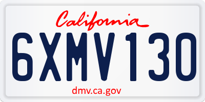 CA license plate 6XMV130