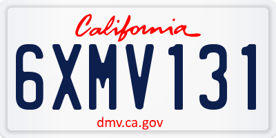 CA license plate 6XMV131