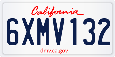 CA license plate 6XMV132