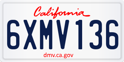 CA license plate 6XMV136