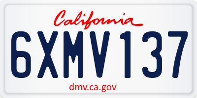 CA license plate 6XMV137