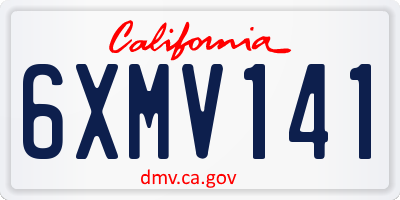 CA license plate 6XMV141