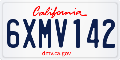 CA license plate 6XMV142
