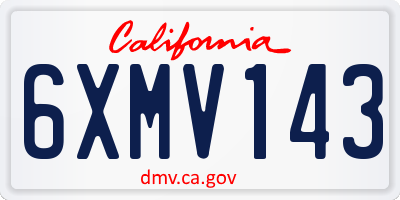 CA license plate 6XMV143