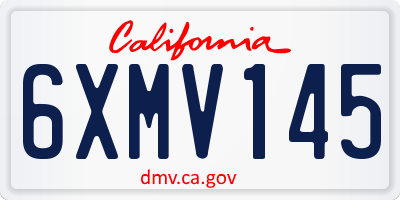 CA license plate 6XMV145