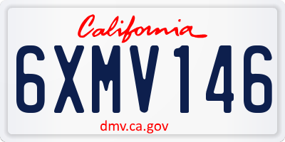 CA license plate 6XMV146
