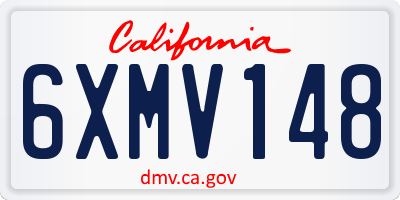 CA license plate 6XMV148