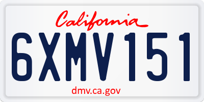 CA license plate 6XMV151