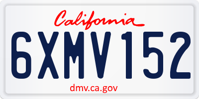 CA license plate 6XMV152
