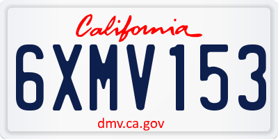 CA license plate 6XMV153
